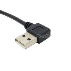 USB 2.0 macho direito ângulo para cabo Mini B