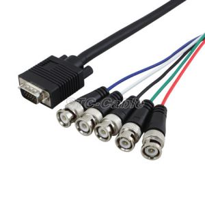 HD15 VGA para cabo de Monitor BNC RGBHV 5 - M/M