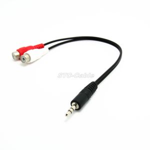 3.5mm Stereo macho para 2 RCA fêmea Y cabo estéreo