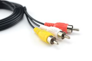 3RCA macho para fêmea extensão Composite áudio cabo de vídeo